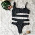 Toimothcn Two Pieces Bikini Sets Swimsuit Sports Style Low Scoop Crop Top High Waisted High Cut Cheeky Bottom Black B07N3YP1VZ